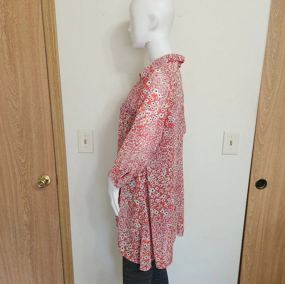 Pink and white Caffè Marrakech 3/4 sleeve blouse size medium - Picture 5 of 11